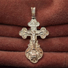 Срібний хрестик "Розп'яття Христове» і «Ікона Божої Матері». U-108
