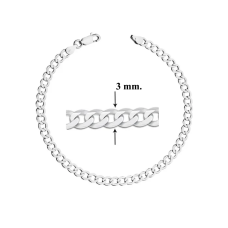 Чоловічий срібний браслет. Панцирне плетіння 3 мм. PD 90