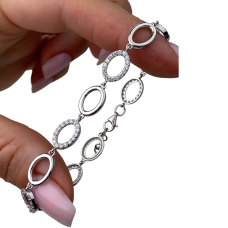 Срібний жіночий браслет з цирконом. 1565