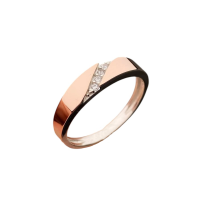 Срібна каблучка з золотими вставками та кубічним цирконом. 1601 - 18