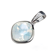 Срібна підвіска з родієвим покриттям Swarovski Pacific White Opal