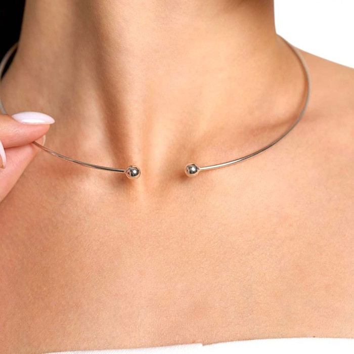 Срібне кольє чокер Кульки зі срібла 925 проби 40 см