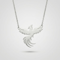 Срібне кольє  «Phoenix Rise» 925 проби з родіємвим покриттям. 0220.10р