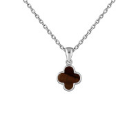Срібний кулон «Конюшина» з тигровим оком. 7371.5