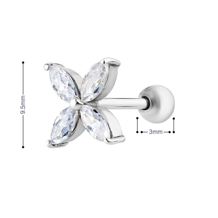 Срібна сережка для хеліксу — мінімалістична ювелірна естетика