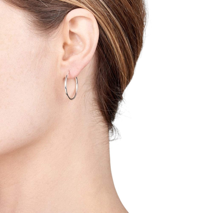 Срібні сережки-конго Melarion Classic 20 мм — Родоване срібло 925