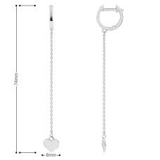 Срібні сережки-підвіски "Love Link". 40068