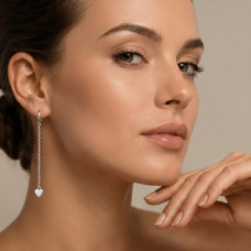 Срібні сережки-підвіски "Love Link". 40068