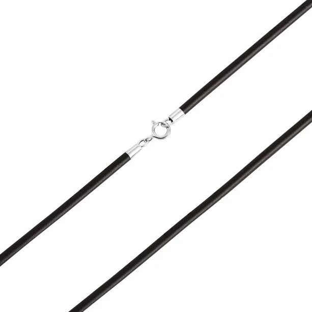 Ювелирный шнурок из каучука с серебряным замком